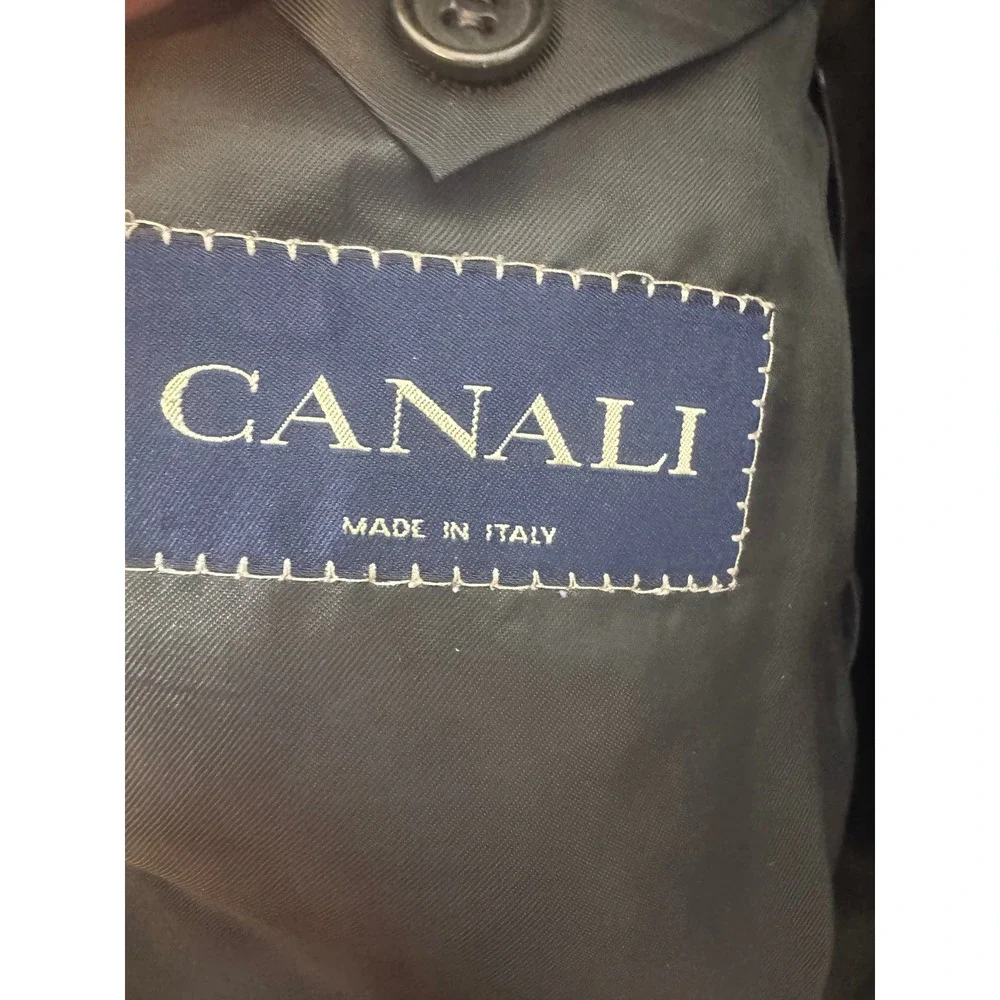 Canali Harry Rosen Mens‎ 44 Wool Blazer Sport Coat Charcoal Grey 3 Button Italy